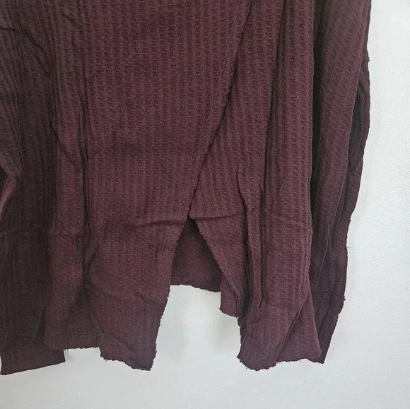 Free people juicy long sleeve cowl neck top in date night burgundy size XS NWT - Picture 3 of 8